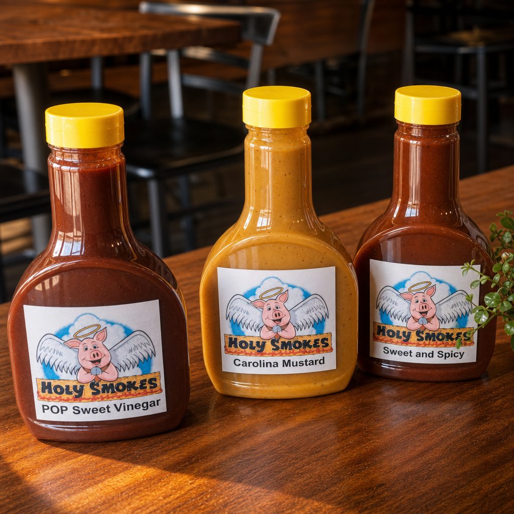 Holy Smokes Sauce 16 oz Bottle.