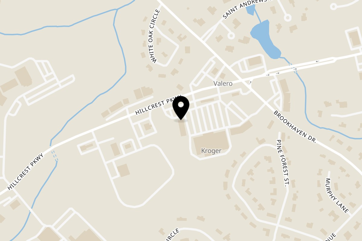 Map showing the location of Holy Smokes BBQ And Catering on 1100 Hillcrest Pkwy suite b-9 in Dublin